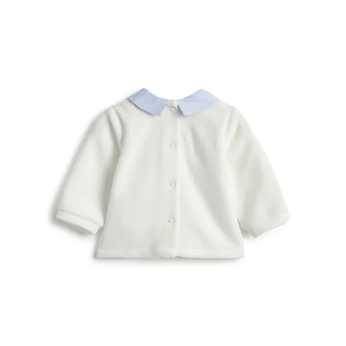 Boys White & Blue Sweatshirt With Leggings
