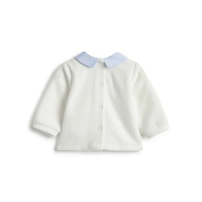Boys White & Blue Sweatshirt With Leggings