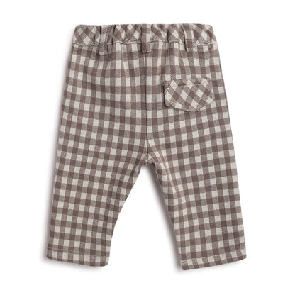 Boys White & Brown Cotton T-shirt With Trousers