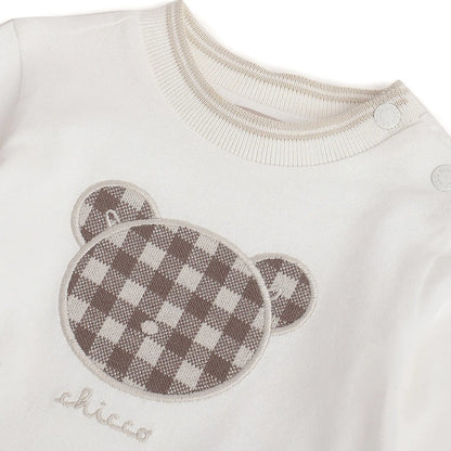 Boys White & Brown Cotton T-shirt With Trousers