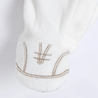 Boys White Embellished Leg Opening Babysuit