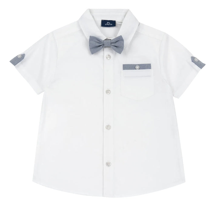 Boys White Embellished Shirt