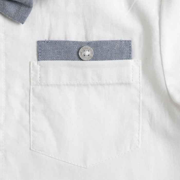 Boys White Embellished Shirt