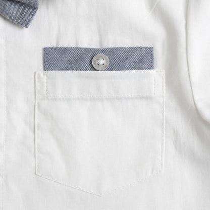 Boys White Embellished Shirt