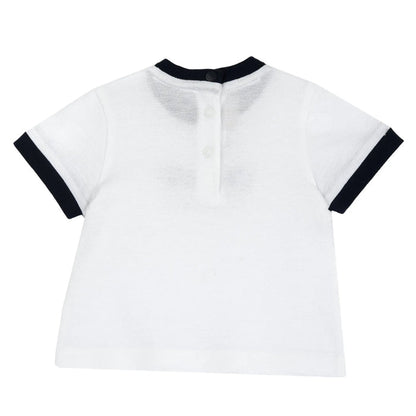 Boys White Embroidered Knitted T-shirt