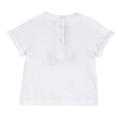 Boys White Embroidered T-shirt