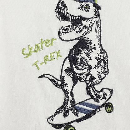 Boys White Graphic Printed T-shirt