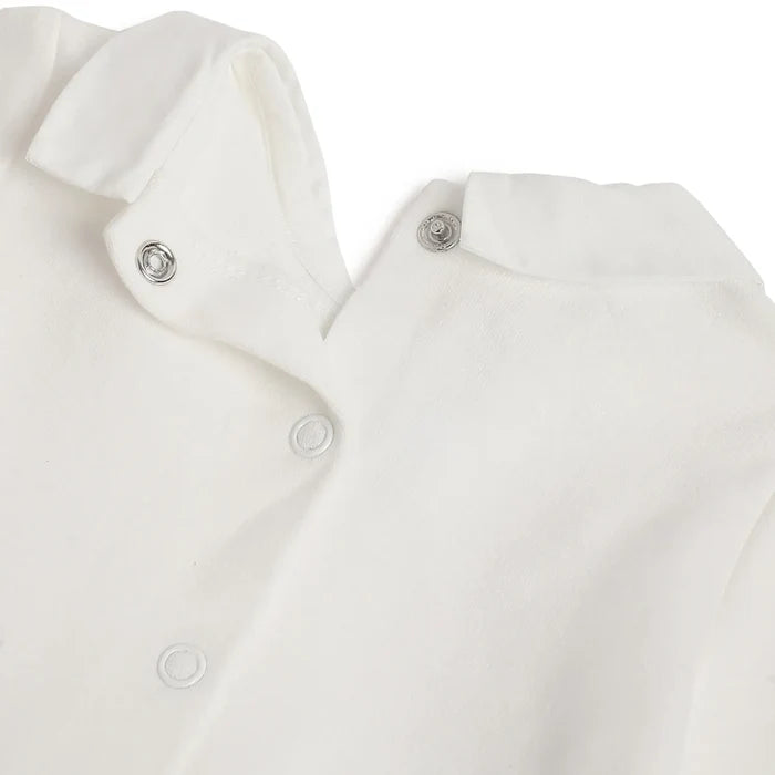 Boys White & Grey Embroidered Smock With Leggings