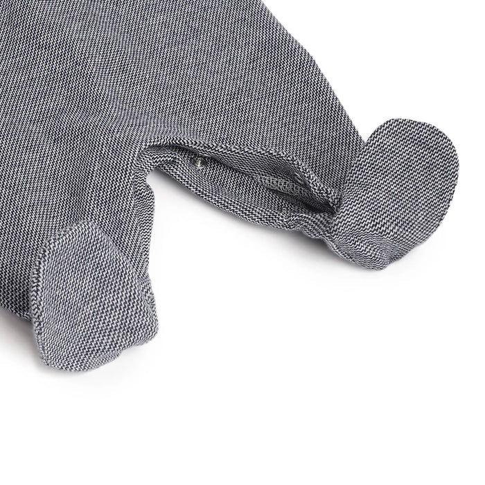 Boys White & Grey Leg Opening Babysuit