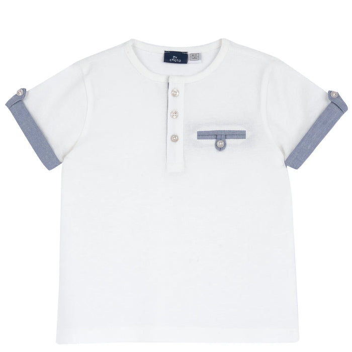 Boys White Knitted T-shirt