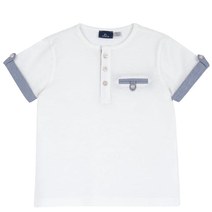 Boys White Knitted T-shirt