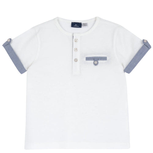 Boys White Knitted T-shirt