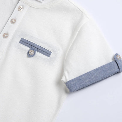 Boys White Knitted T-shirt