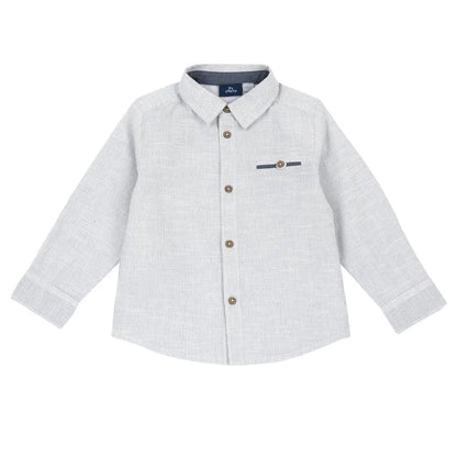 Boys White Striped Long Sleeve Shirt