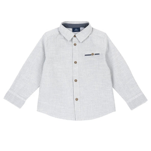 Boys White Striped Long Sleeve Shirt