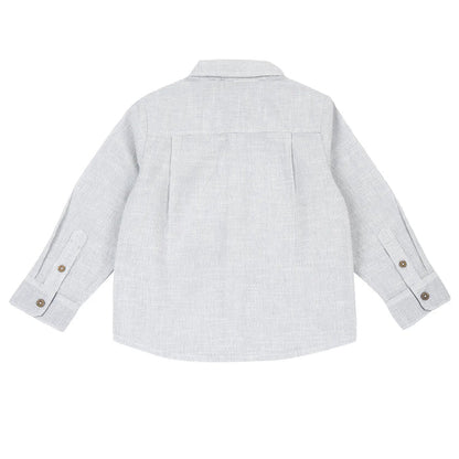Boys White Striped Long Sleeve Shirt
