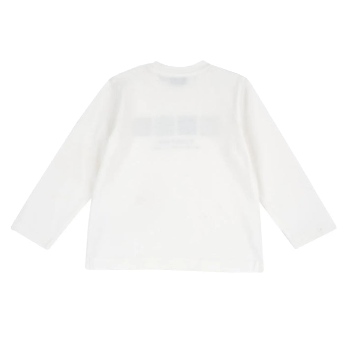 Boys White Typography Long Sleeve T-shirt