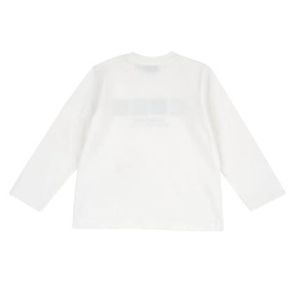 Boys White Typography Long Sleeve T-shirt