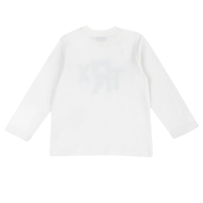Boys White Typography Printed Long Sleeve T-shirt