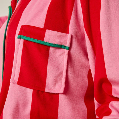 Candy Stripe Button Through Pyjama Set - Pink 🇬🇧