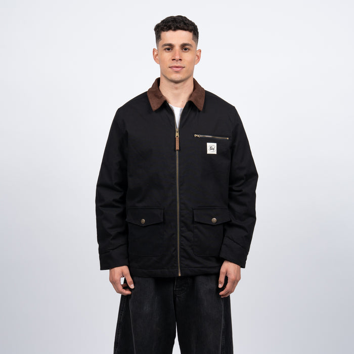 Casaca Reef Men Full Zipper Black Beige