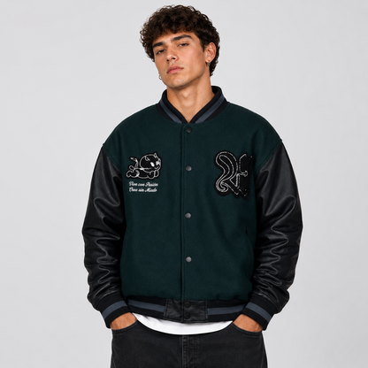 Chaqueta WhatUp Varsity Green Black