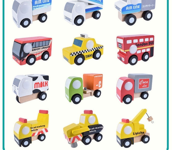 Children's Colored Wooden Car Puzzle Toys 🇨🇳