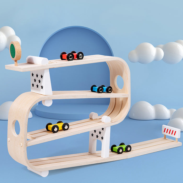 Children's Wooden Rapid Gliding Car Track Baby Car Educational Toys 🇨🇳