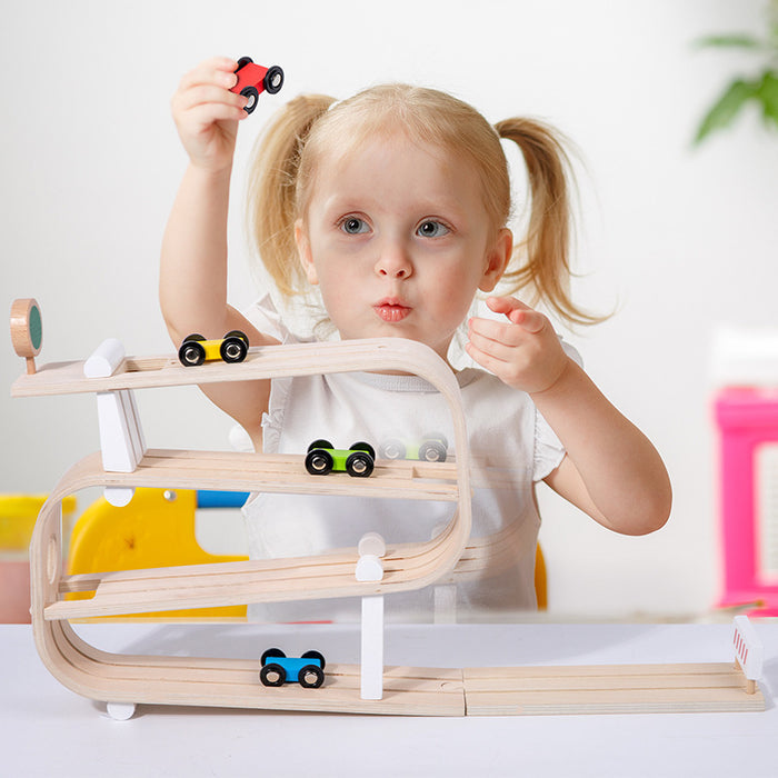 Children's Wooden Rapid Gliding Car Track Baby Car Educational Toys 🇨🇳