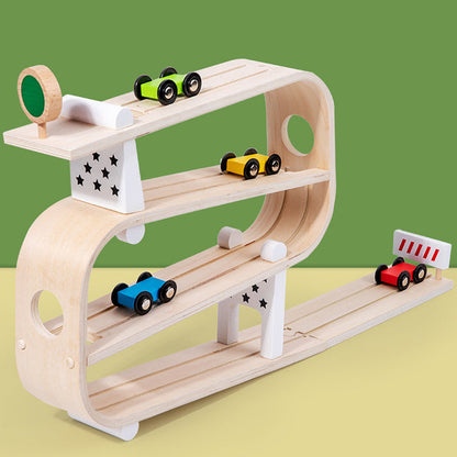 Children's Wooden Rapid Gliding Car Track Baby Car Educational Toys 🇨🇳
