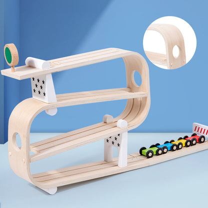Children's Wooden Rapid Gliding Car Track Baby Car Educational Toys 🇨🇳