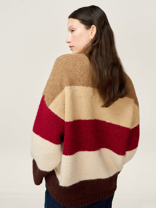 STUDIO OMNES Constance Stripe Jumper in Brown