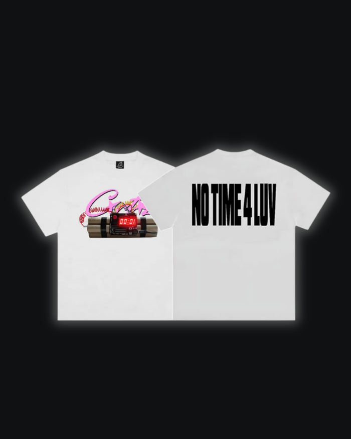 S / "No Time 4 Luv" Bomb White/Pink