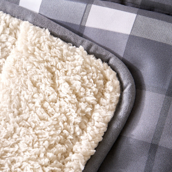Coverless Check 10.5 Tog Duvet Set - Grey 🇬🇧