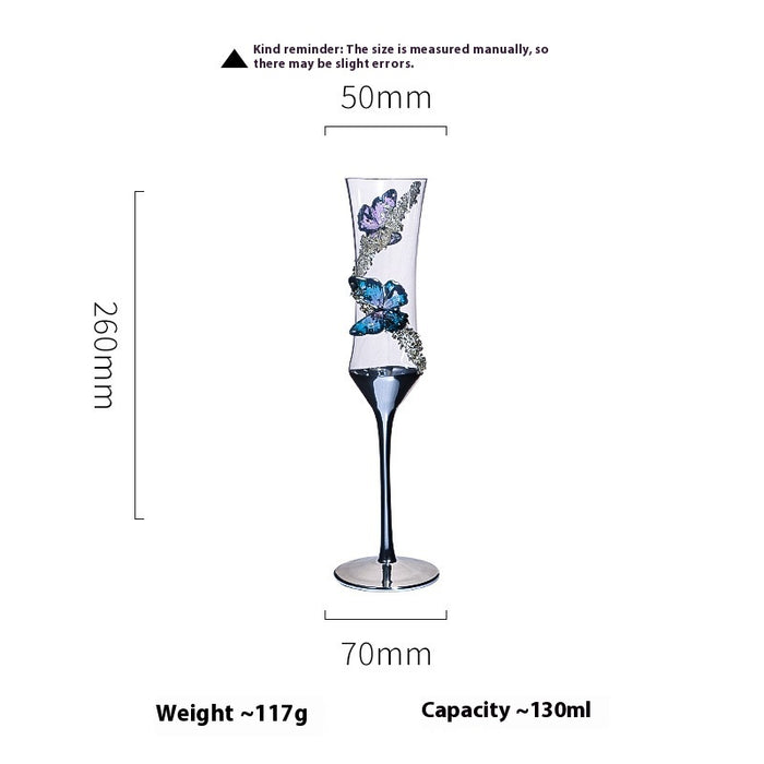 Creative Girdle Champagne Cup Crystal Glass Butterfly Stickers 🇨🇳