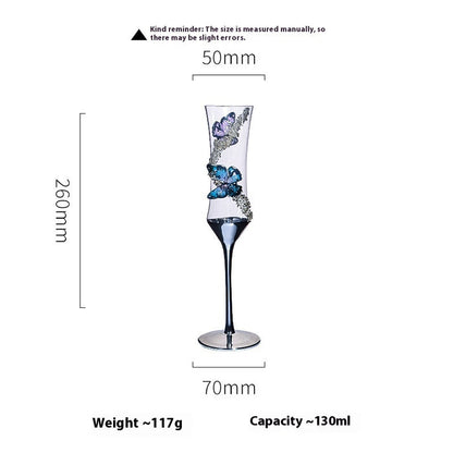 Creative Girdle Champagne Cup Crystal Glass Butterfly Stickers 🇨🇳