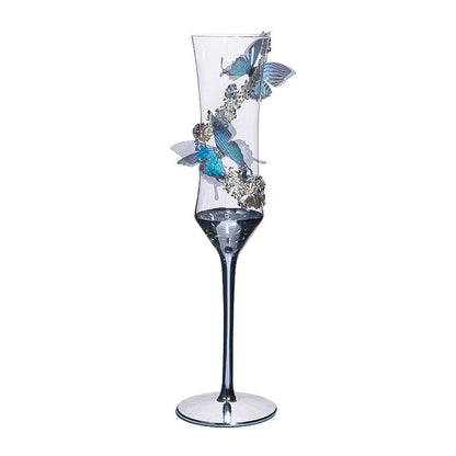 Creative Girdle Champagne Cup Crystal Glass Butterfly Stickers 🇨🇳