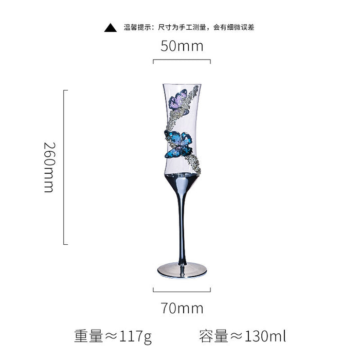Creative Girdle Champagne Cup Crystal Glass Butterfly Stickers 🇨🇳