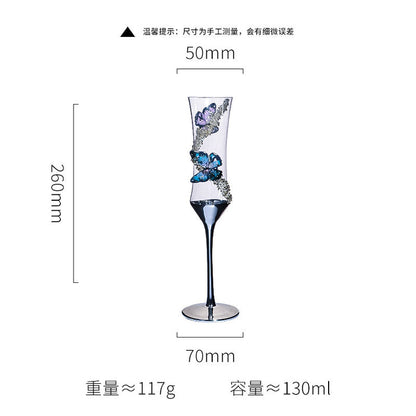 Creative Girdle Champagne Cup Crystal Glass Butterfly Stickers 🇨🇳