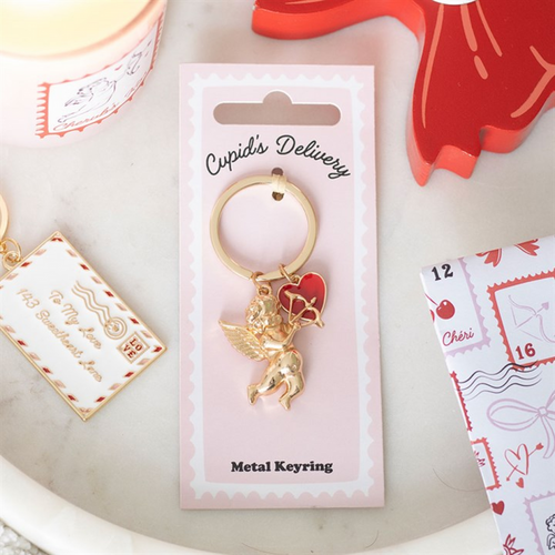 Cupid's Delivery Cherub Keyring 🇬🇧