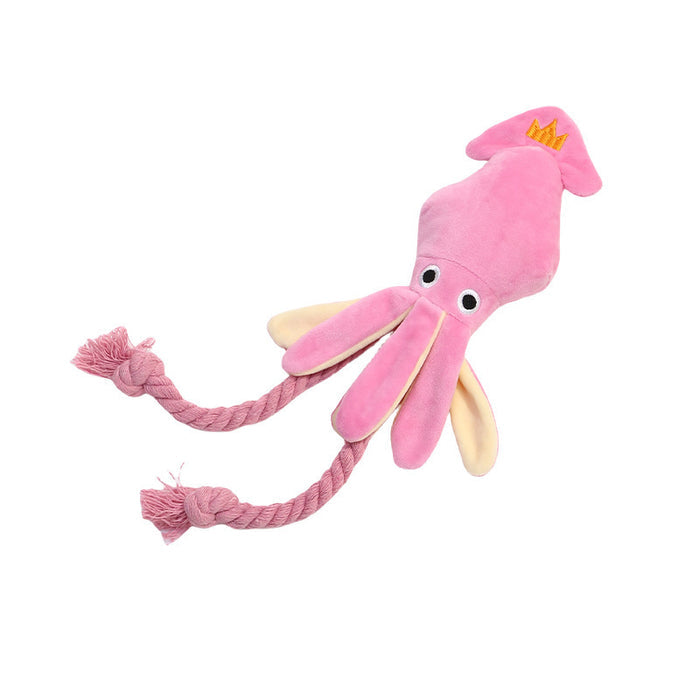Cute Squid Small Dog Toy Sound BB Plush Pet Puppy Rope Toys Chew Squeak 🇨🇳