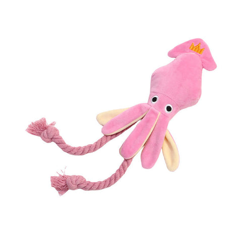 Cute Squid Small Dog Toy Sound BB Plush Pet Puppy Rope Toys Chew Squeak 🇨🇳