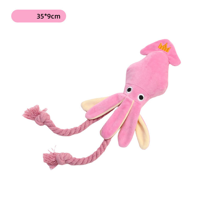 Cute Squid Small Dog Toy Sound BB Plush Pet Puppy Rope Toys Chew Squeak 🇨🇳
