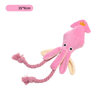 Cute Squid Small Dog Toy Sound BB Plush Pet Puppy Rope Toys Chew Squeak 🇨🇳