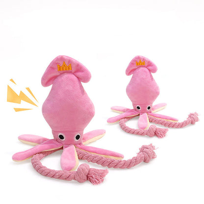 Cute Squid Small Dog Toy Sound BB Plush Pet Puppy Rope Toys Chew Squeak 🇨🇳