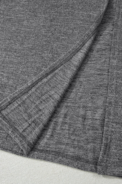 Dark Grey 3pcs V Neck T Shirt Ribbon Knot Pants Open Duster 3pcs Lounge Set 🇺🇸