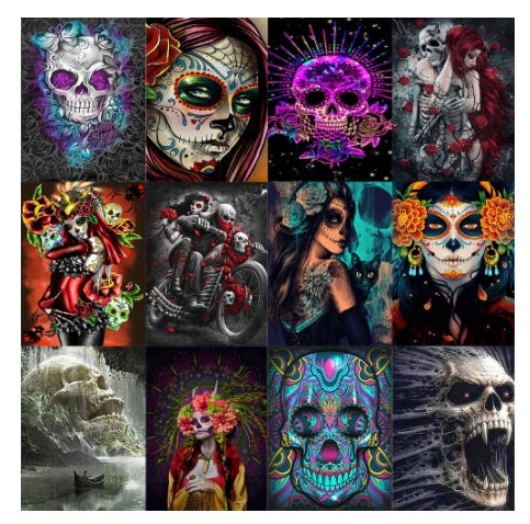 Diamond Painting Horror Skull Art Mosaic Home Wall Decoration 🇨🇳