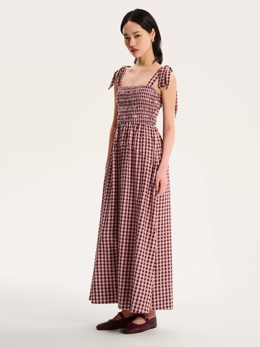 Dixie Gingham Dress in Pink