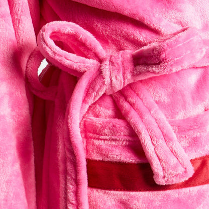 Flannel Fleece Piped Edge Dressing Gown, Adults - Pink/Red 🇬🇧