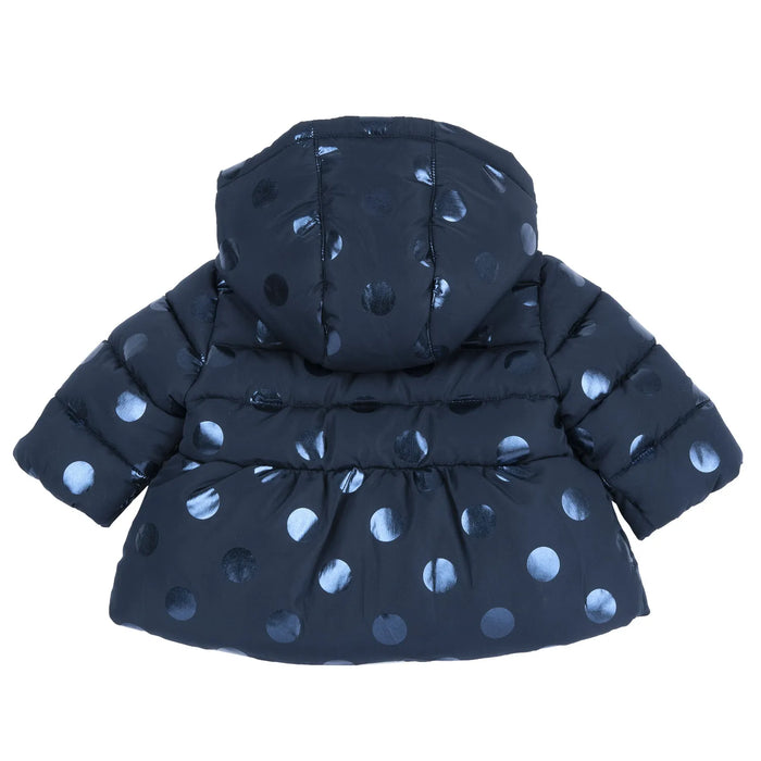 Girls Dark Blue Printed Jacket